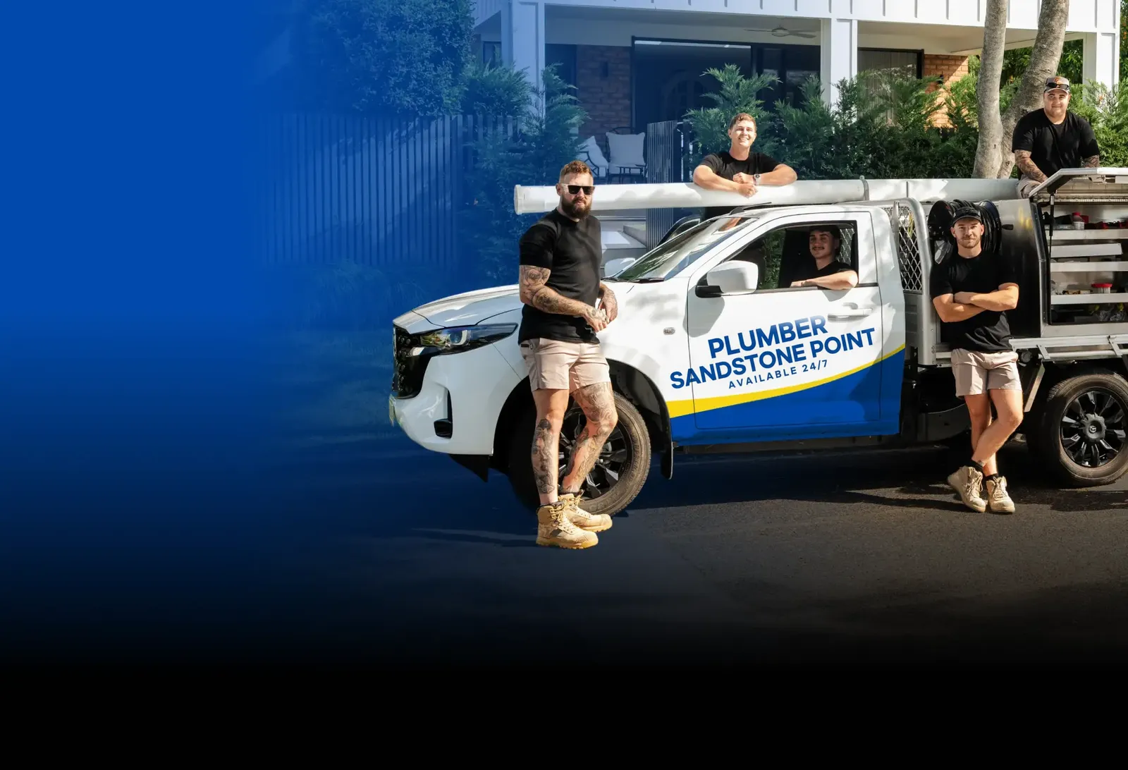 Plumber Sandstone Point team with the ute